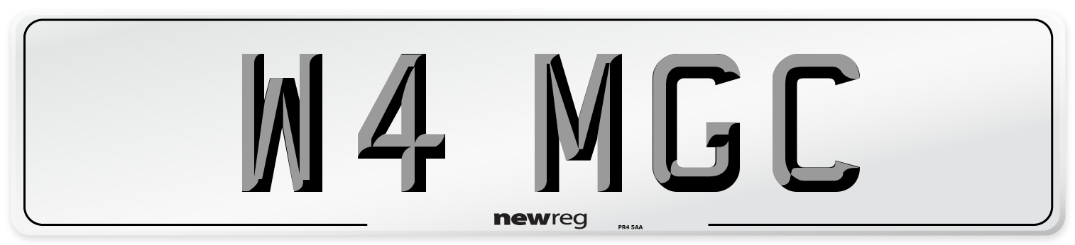 W4 MGC Number Plate from New Reg